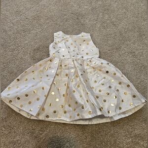 Carter's Just One You special occasion dress, 18 month, cream/gold metallic